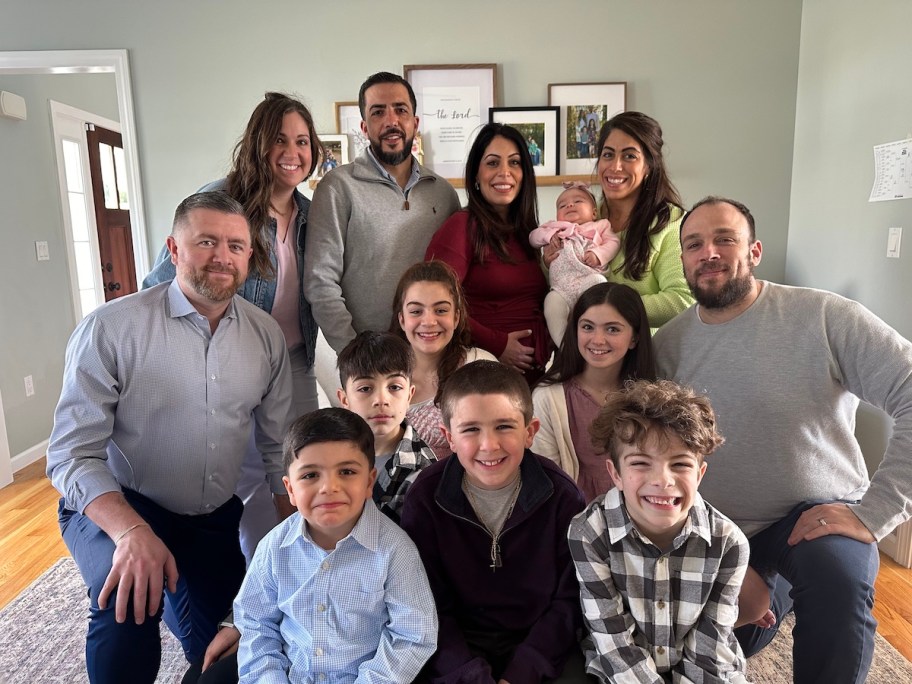 family gathered for photo in home