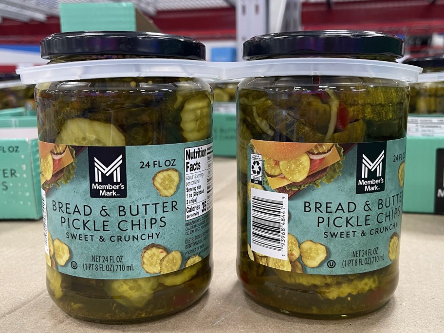 two jars of members mark pickles