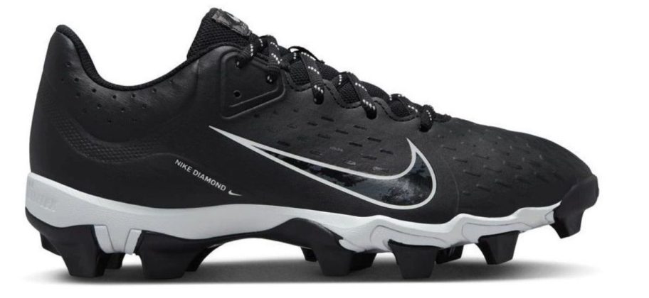 black and white Nike Women's Hyperdiamond 4 Keystone Molded Softball Cleat stock image