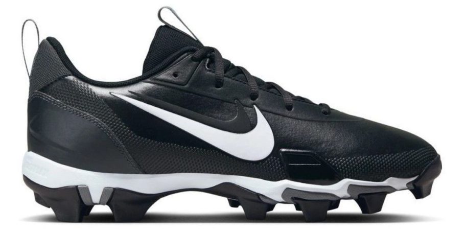 black and white Nike Men's 2024 Force Trout 9 Keystone Molded Baseball Cleat stock image