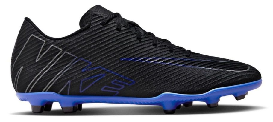 black and blue Nike Adult Mercurial Vapor 15 Club Molded Soccer Cleat stock image