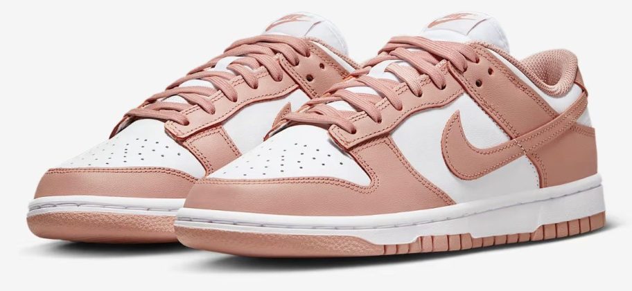 pink and white nike dunks stock image