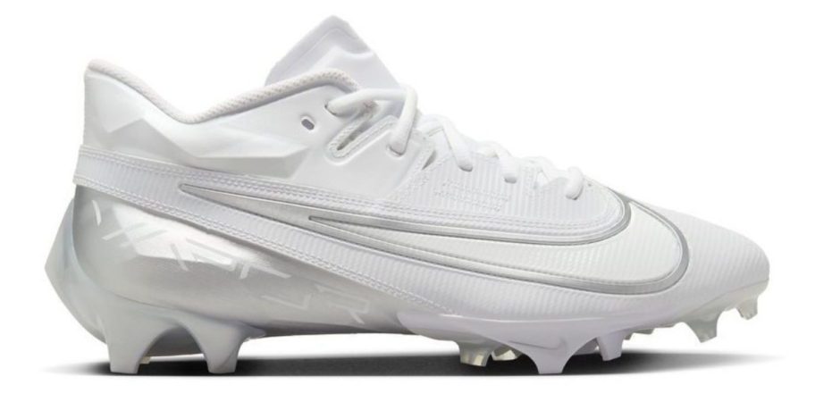 white Nike Men's Vapor Edge Elite 360 2 Molded Football Cleat stock image