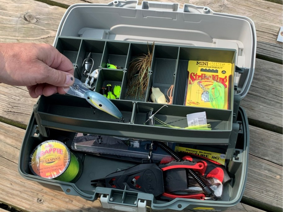 tackle box full of fishing tackle