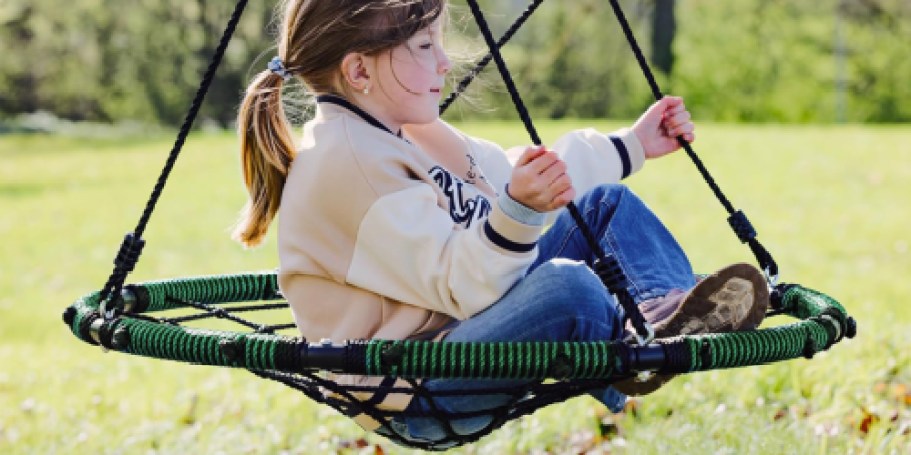 Saucer Swing Just $28 on Amazon (Reg. $42) | Holds Up to 800 Pounds!