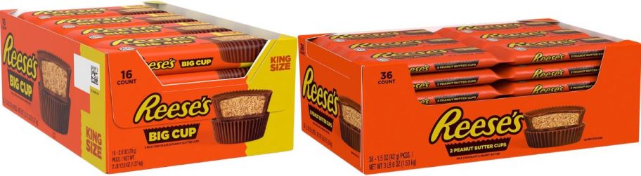 a large box of king size reeses 