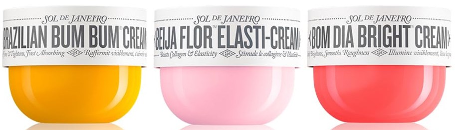 three jars of sol de janiero cream