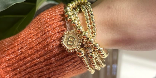 Initial Bracelet Stack Only $4.93 on Amazon | Includes 4 Gold or Silver Bracelets!