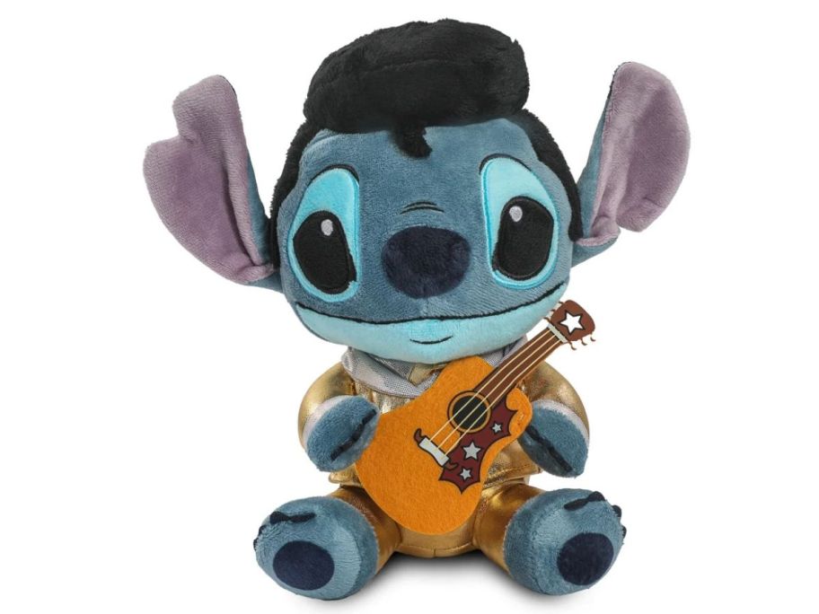 Elvis Stitch Plush holding guitar