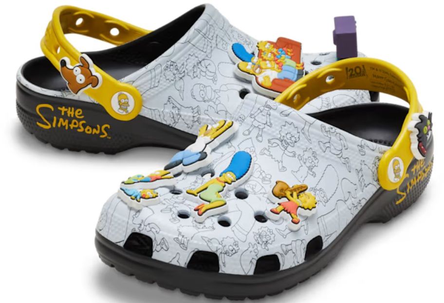 a pair of the simpsons crocs clogs