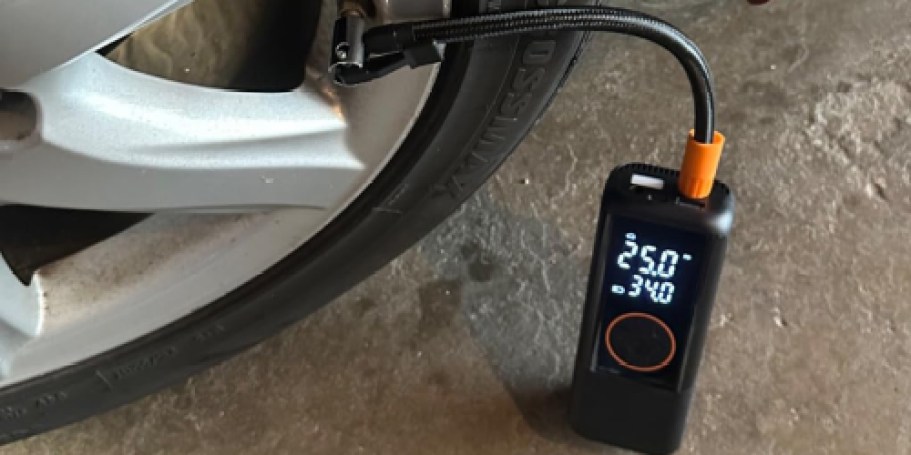 OVER 50% Off Portable Air Compressor on Amazon – Only $13.94!