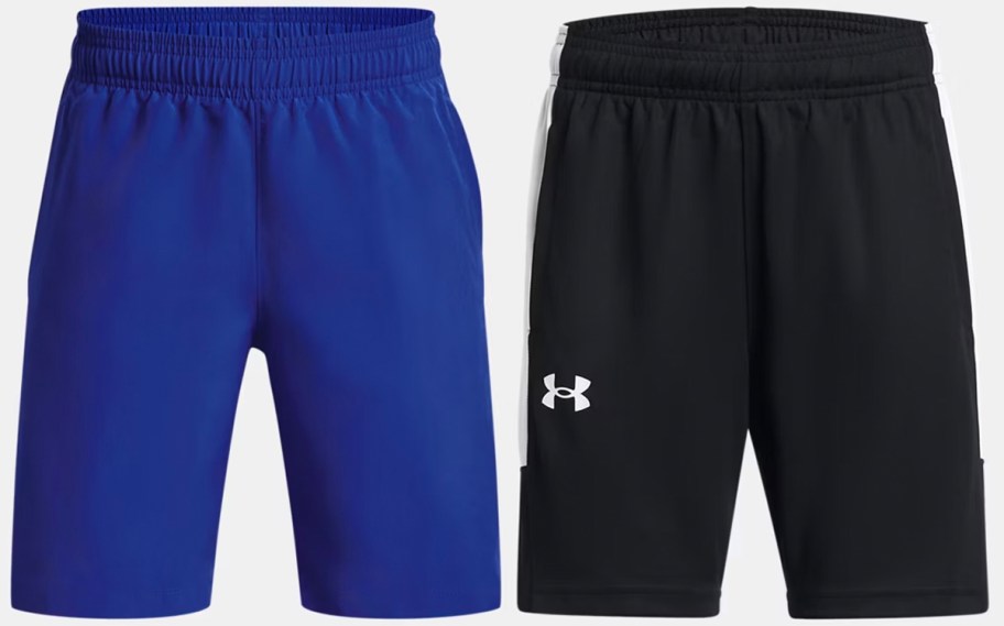 blue and black under armour shorts 