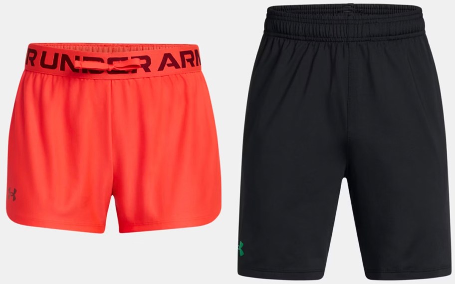 red and black under armour shorts