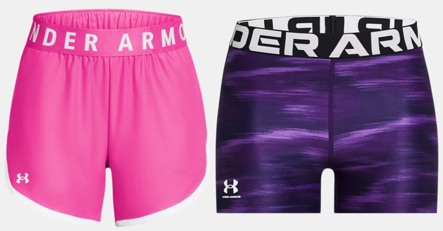 pink and purple womens under armour shorts 