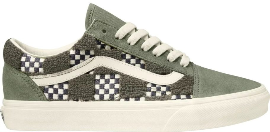 green and white Vans Women's Old Skool Shoe stock image