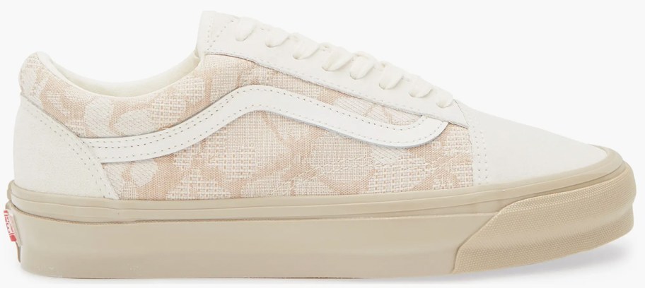tan floral vans shoe 