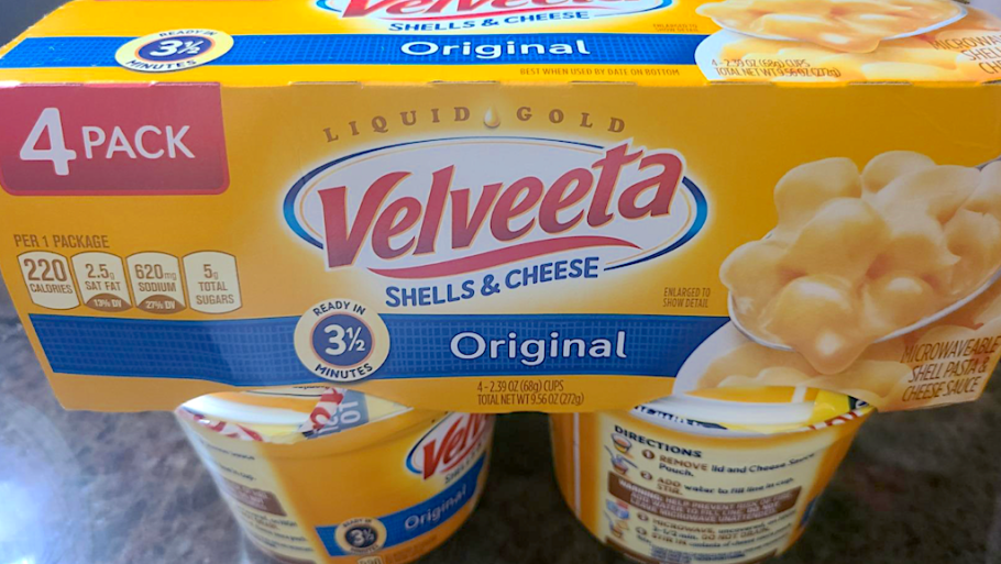 Velveeta Shells & Cheese Cups 4-Pack Only $3 Shipped on Amazon