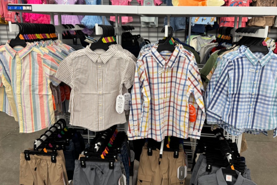 boys pasterl button down shirts in store
