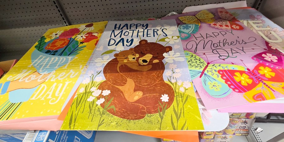 three extra large mothers day cards 