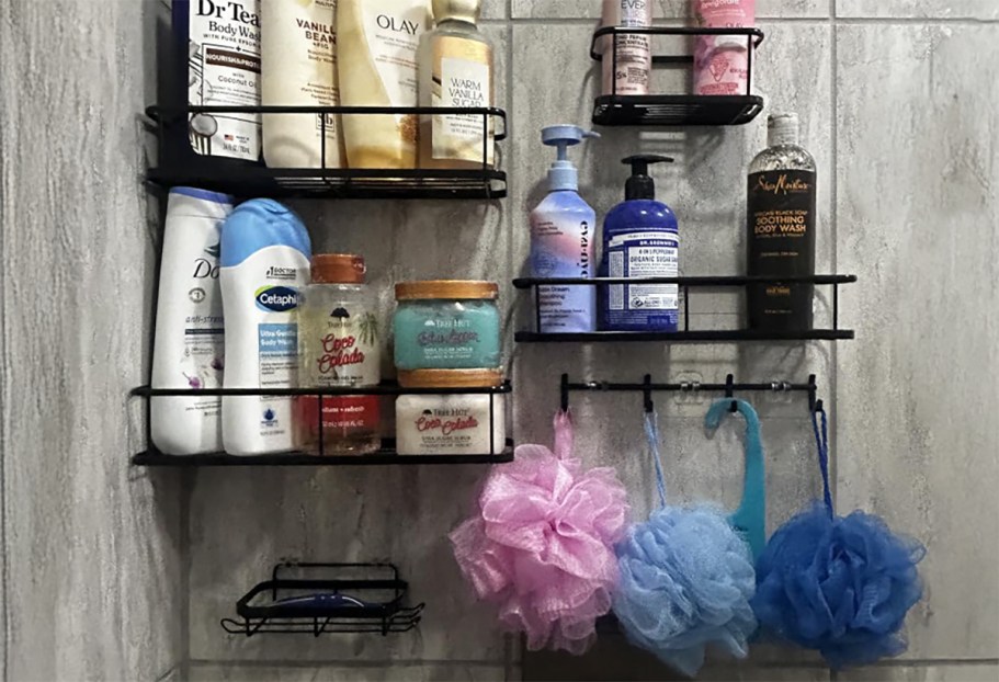 Shower Storage Caddy 6-Piece Set w/ Hooks Only $9.59 on Amazon (Reg. $26)