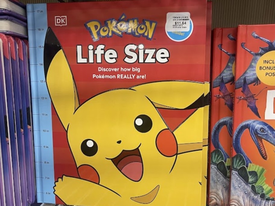 a Pokémon Life Size book on a store shelf