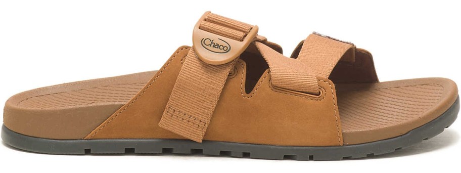 a brownish orange Chaco leather slide shoe