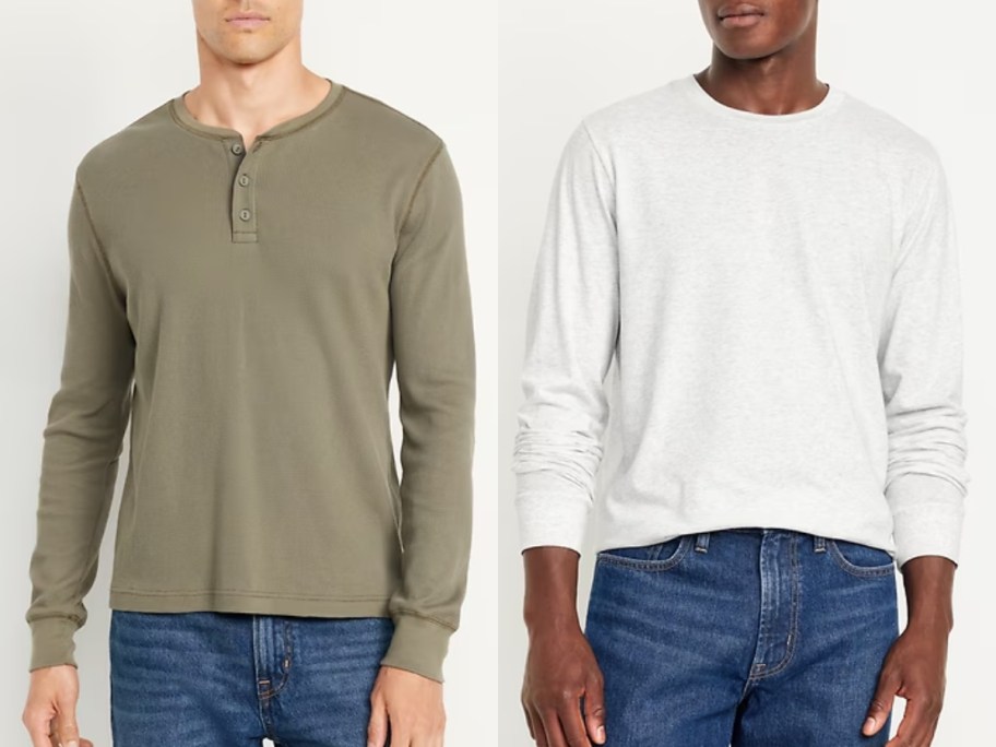 men wearing long sleeve tops and jeans
