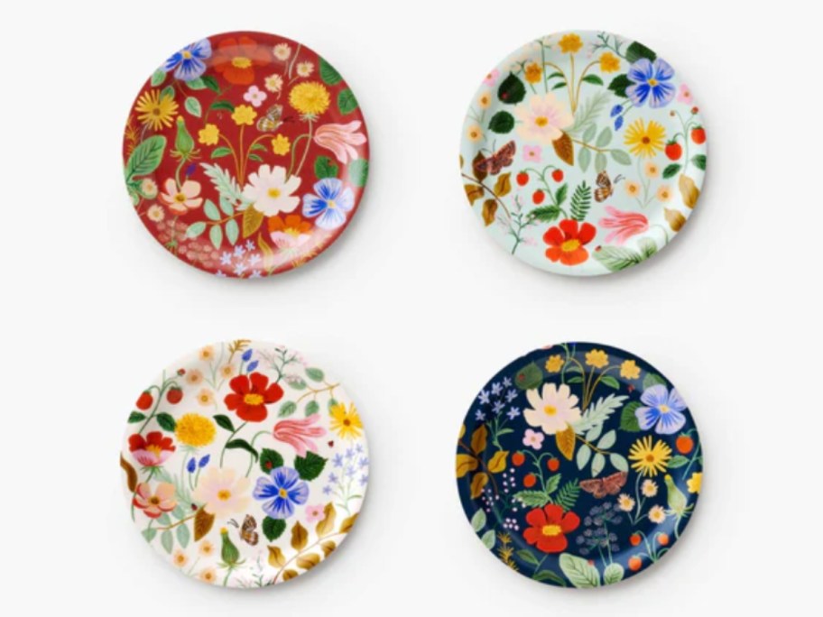 a set of 4 floral coasters