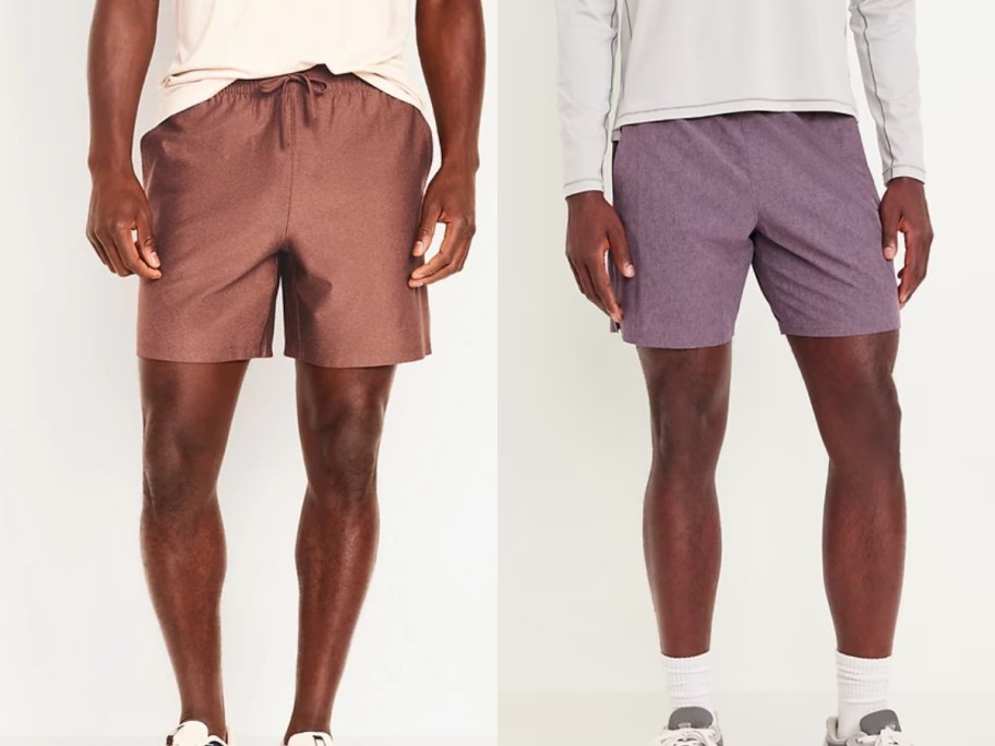 men wearing different color shorts and white tops
