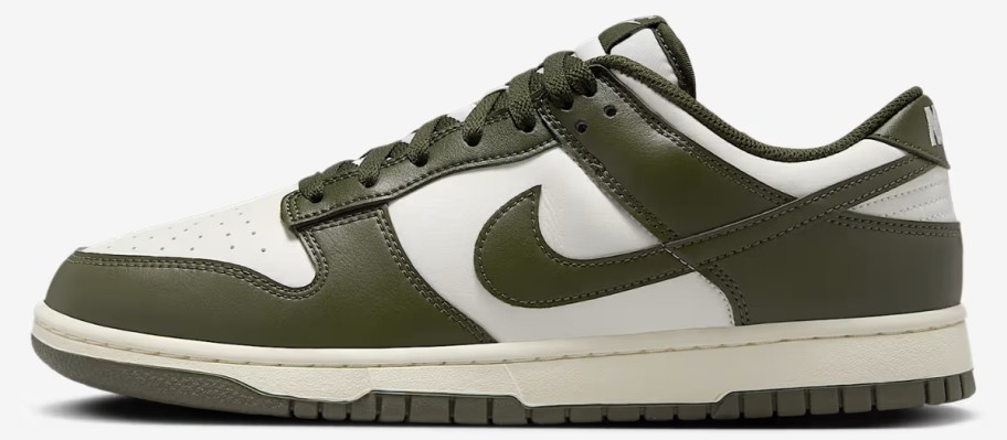 a men's green and white Nike Dunk low shoe