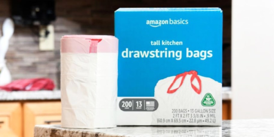 Amazon Basics 13-Gallon Trash Bags 200-Count Only $14.44 Shipped (Reg. $25)