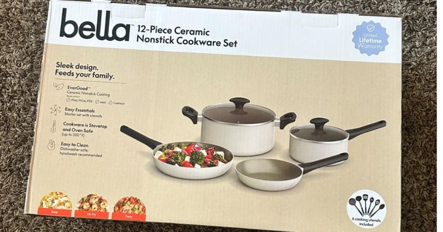 Bella Nonstick Ceramic Cookware Set Just $19.99 Shipped (Reg $80)