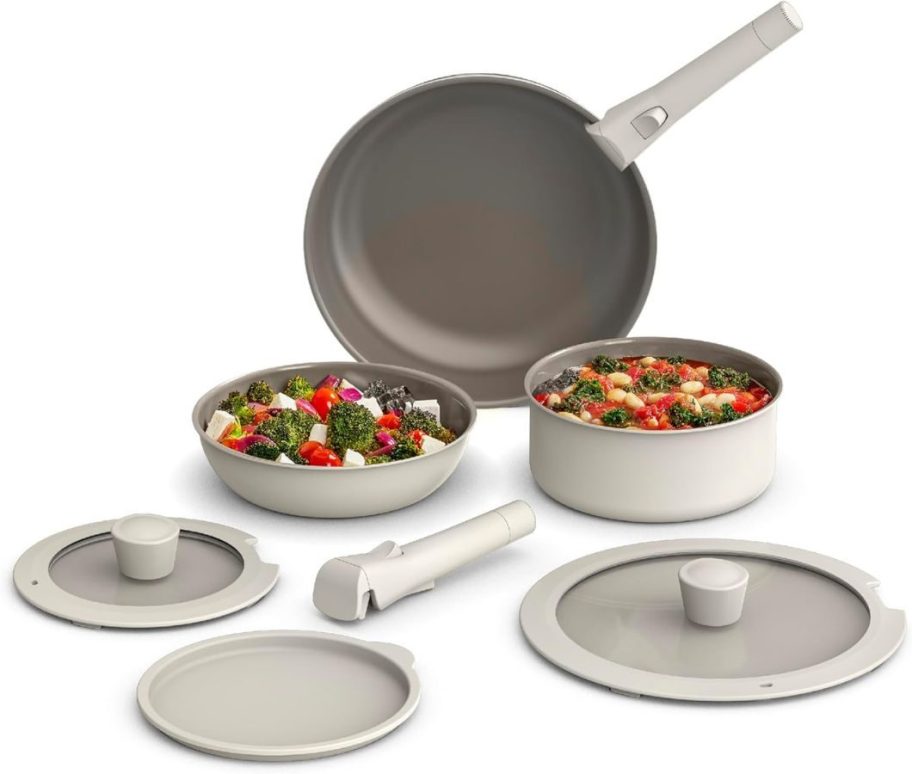 Stock image of a Bella EverGood Fits-Anywhere Ceramic Nonstick Cookware 8-Piece Set