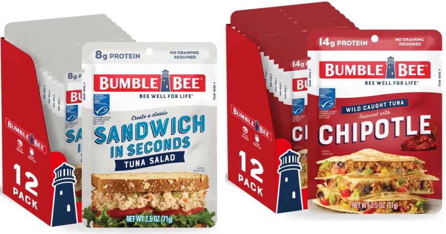 Stock images of two 12-packs of Bumble Bee Tuna