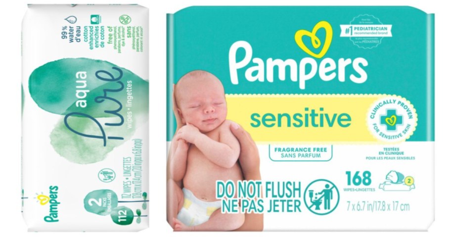 two packs of baby wipes
