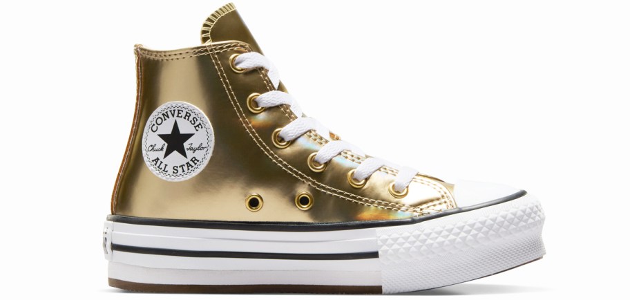 metallic gold high top converse sneaker