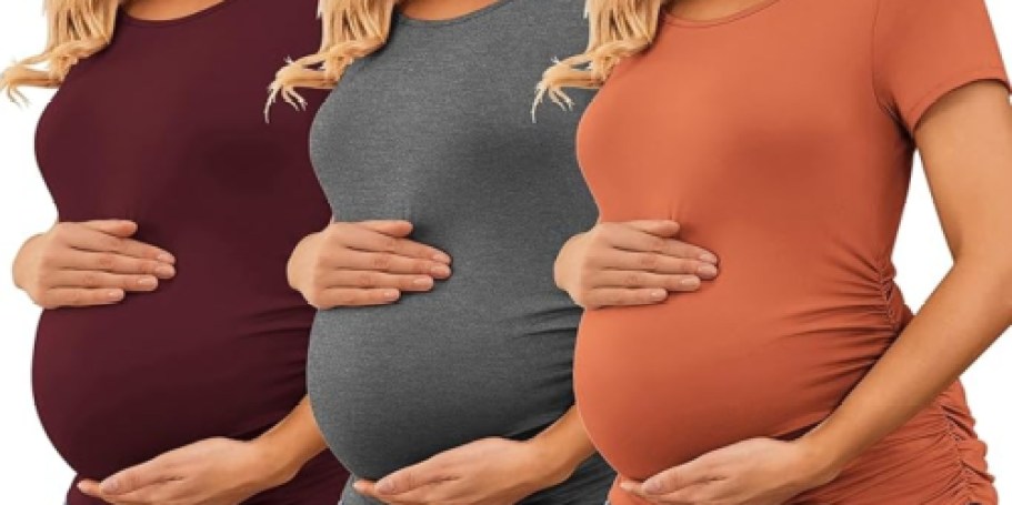Women’s Maternity Shirts 3-Packs Just $17 on Amazon (Reg. $40)