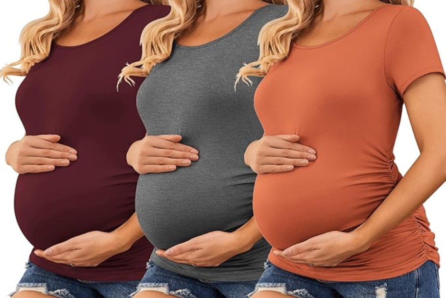 Women’s Maternity Shirts 3-Packs Just $17 on Amazon (Reg. $40)