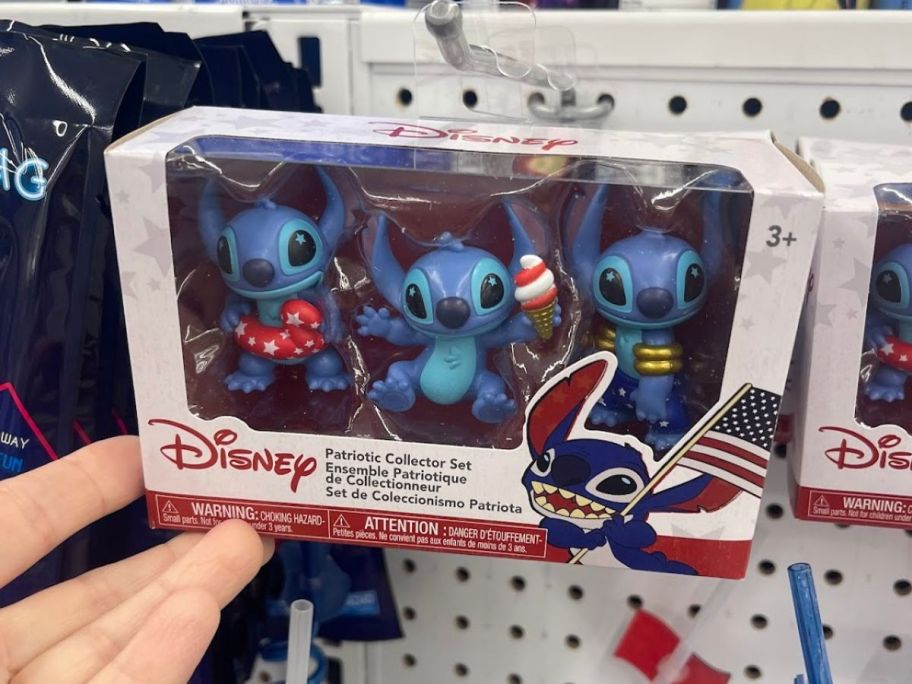 3 Disney Stitch figurines in a box