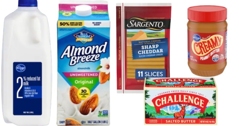 image with various grocery items on it