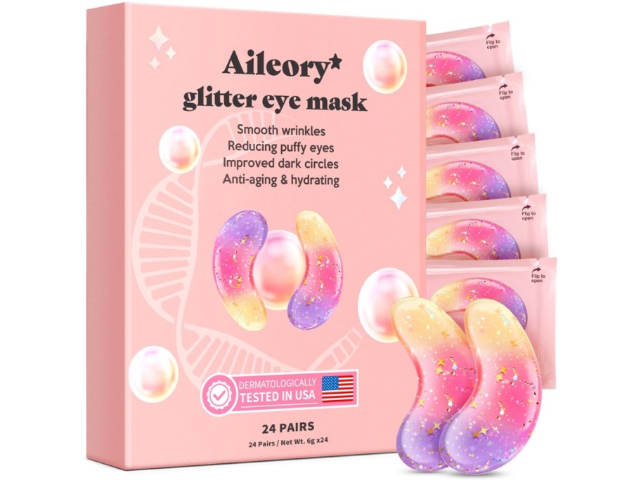 a box of Aileory Under Eye Patches with individual ones beside it