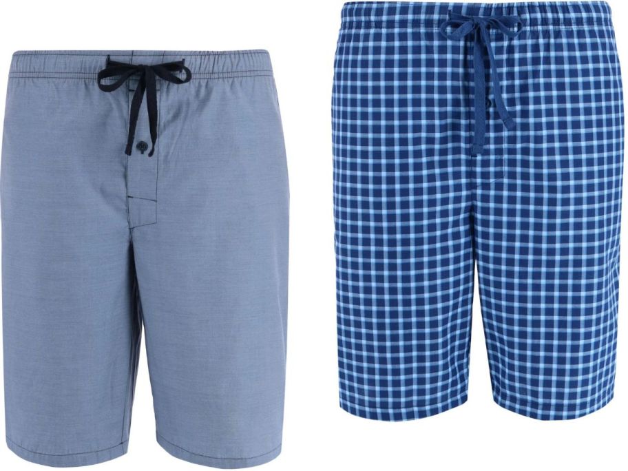 Stock images of two Hanes Men's Soft Woven Sleep Shorts