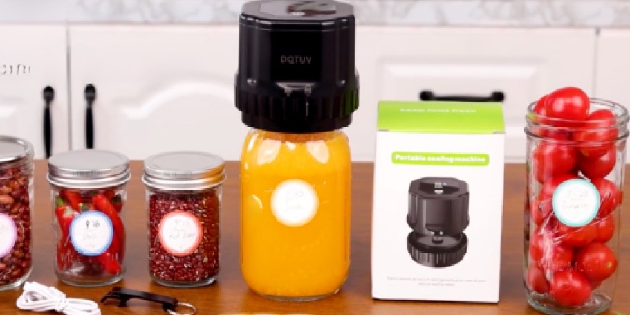 Electric Mason Jar Vacuum Sealer Kit Just $14 on Amazon (Regularly $30)