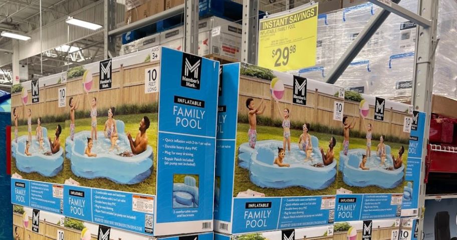 Display of Member's Mark Inflatable Pools at Sam's Club