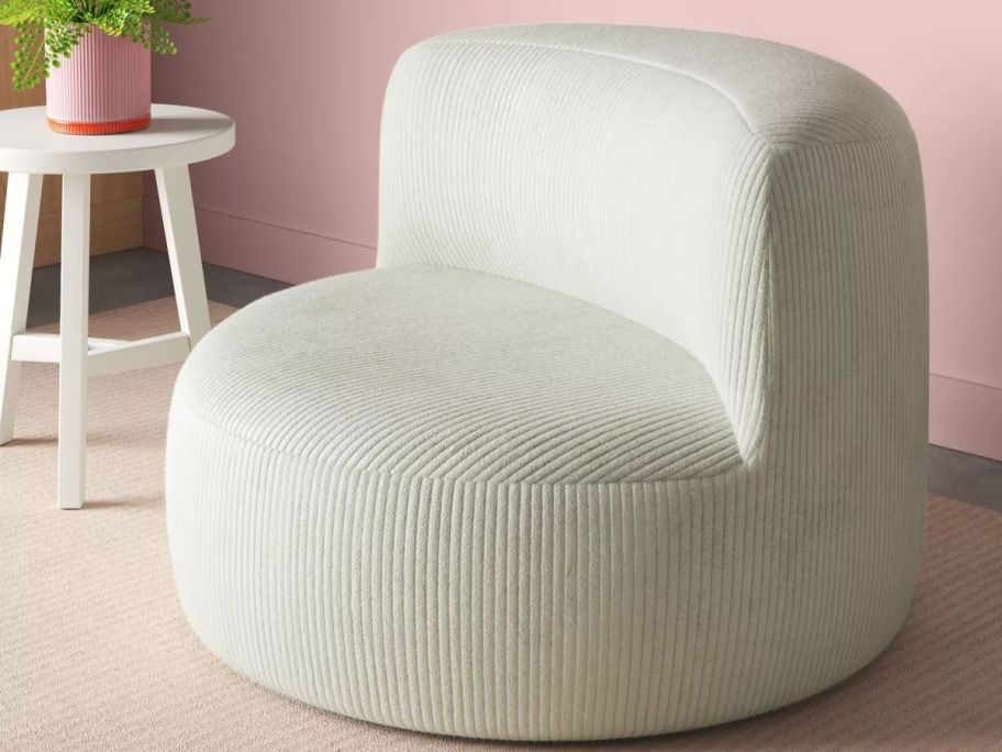 Room Essentials Corduroy Compressed Foam Chair Cream