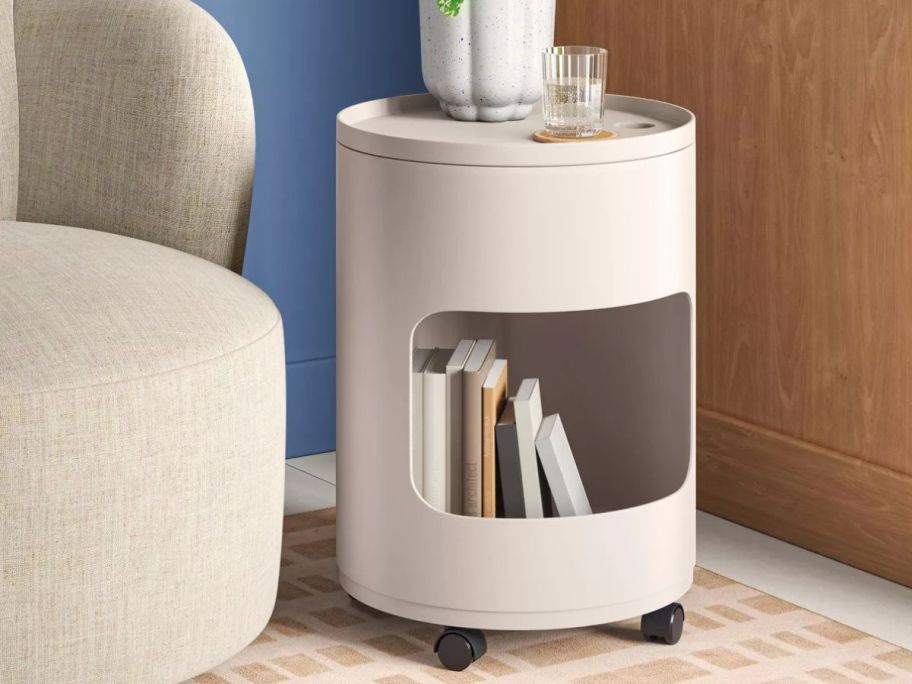 Room Essentials Rolling Table with Storage