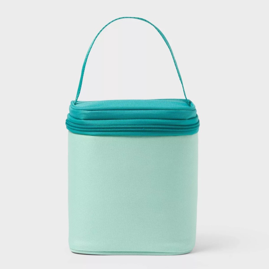 blue soft sided cooler stock photo
