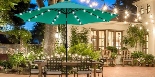 9′ Solar Powered Tilt Patio Umbrella Just $39 Shipped on Amazon (Reg. $73)