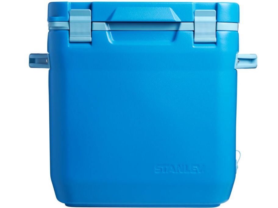 A blue Stanley cooler