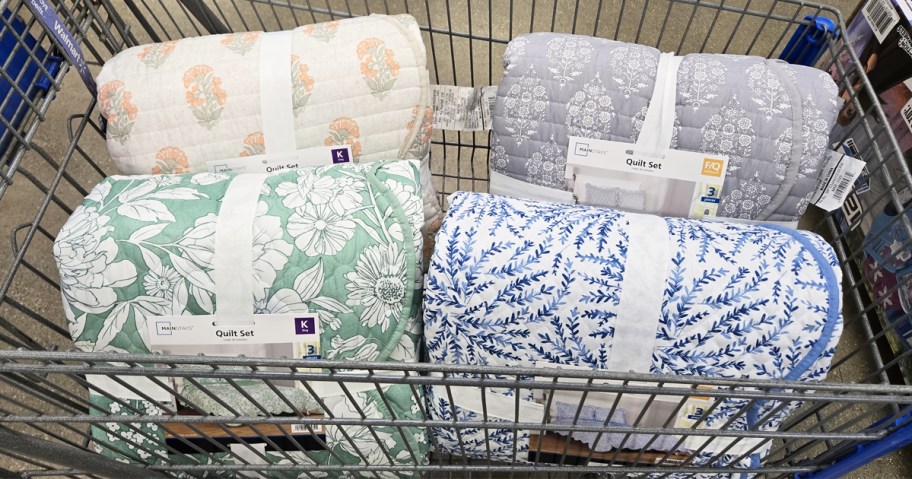 printed quilt sets in shopping cart